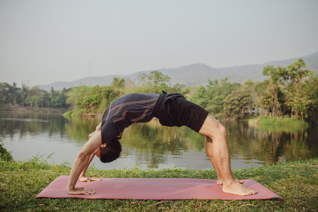 fit man with cool yoga pose